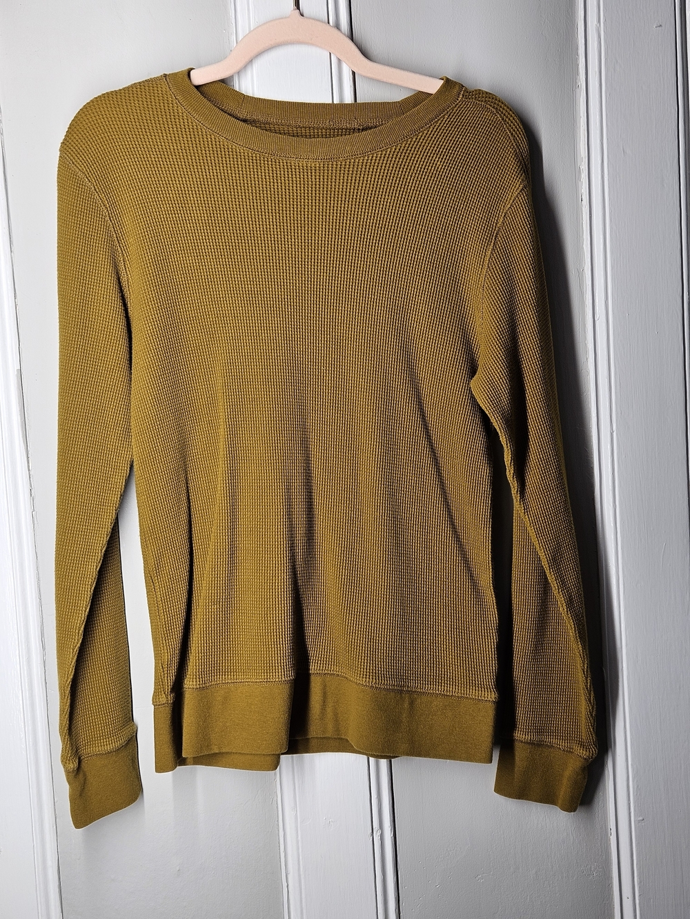 Everlane Women's Long Sleeve Thermal Crew in Mustard Sz S